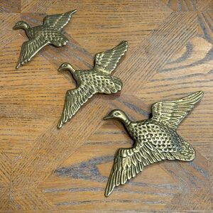 Brass Flying duck Wall Decor Set